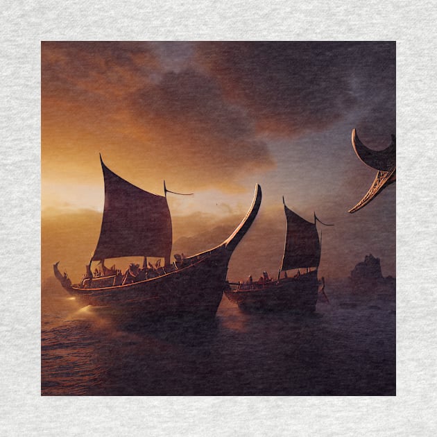 Viking Raiders on Longships by Grassroots Green